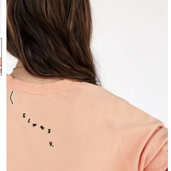 Clare V Peach and Black Graphic Sweatshirt - Picture 2 of 3